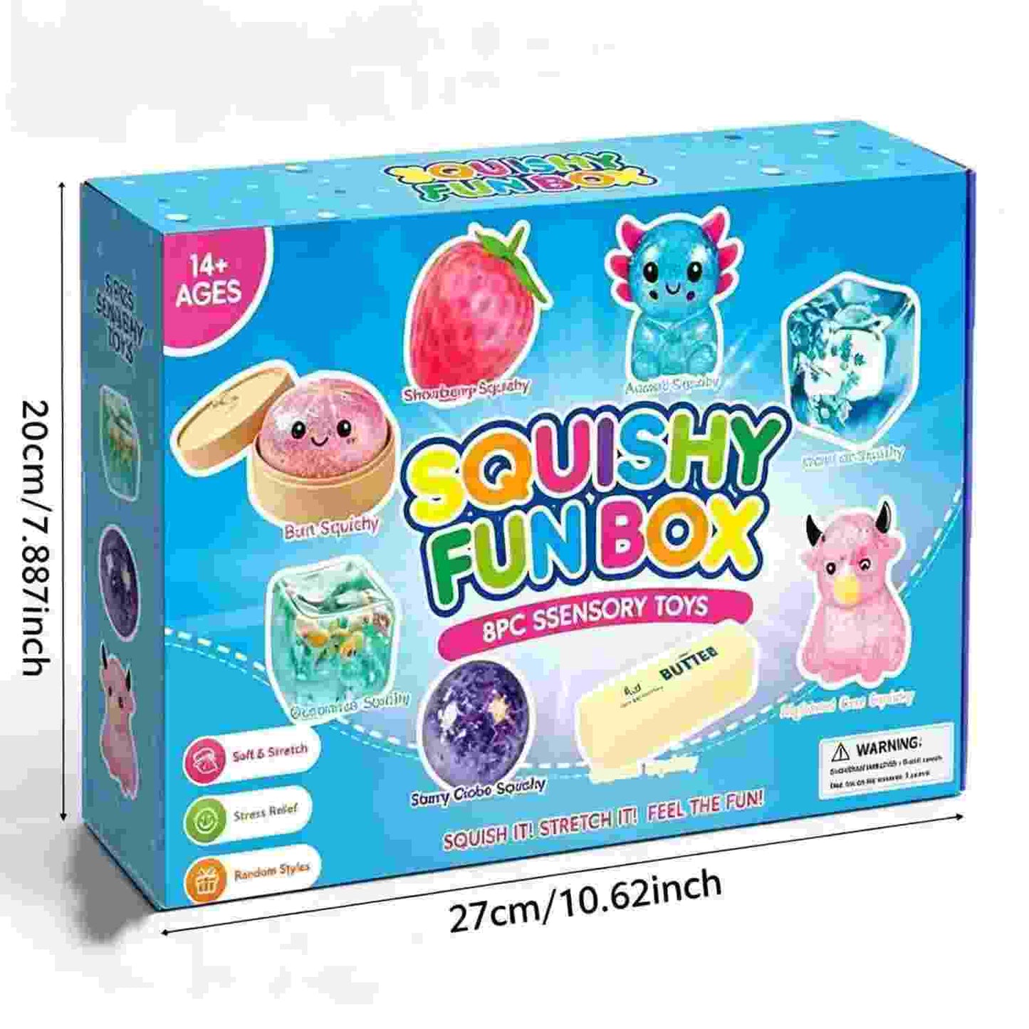 8-Piece Malt Sugar Stress Relief Squishy Box — Turn Stress Into Satisfaction In Seconds