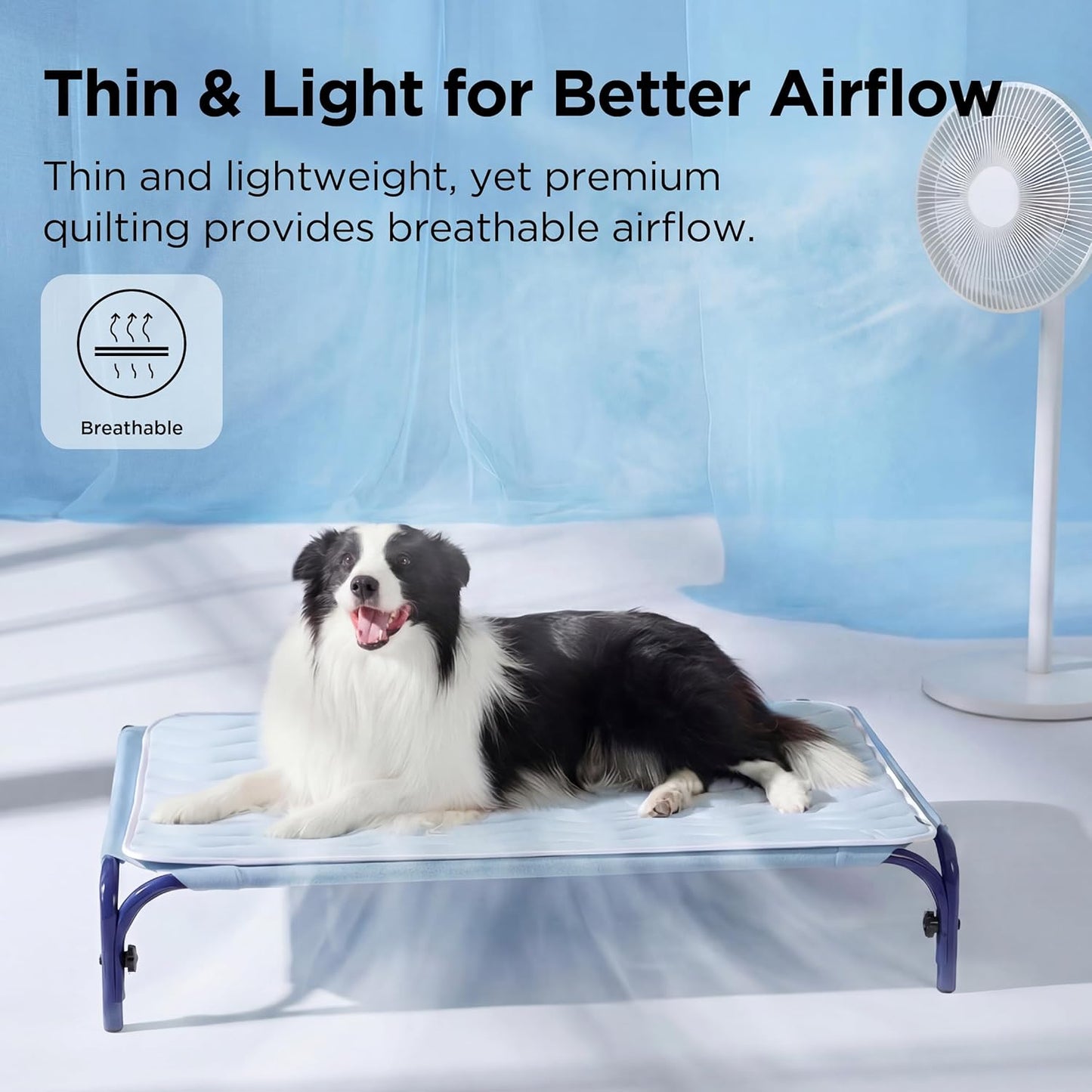 Cooling Pet Mat - Gel-Free Breathable Fabric For Instant Summer Comfort & All-Day Rest For Dogs