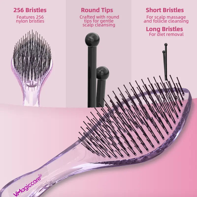 Detangling Hair Brush – Dual-Layer Flexible Bristles For Pain-Free Knot Removal