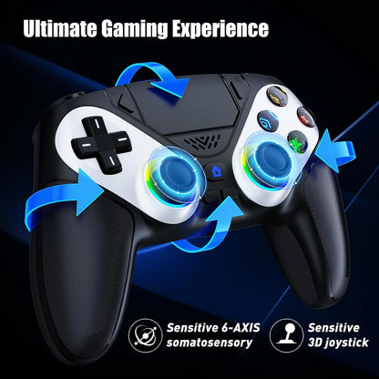 Wireless Gaming Controller - RGB Lighting + Motion Sensing + Programmable Buttons For PS5-Compatible Precision Gameplay