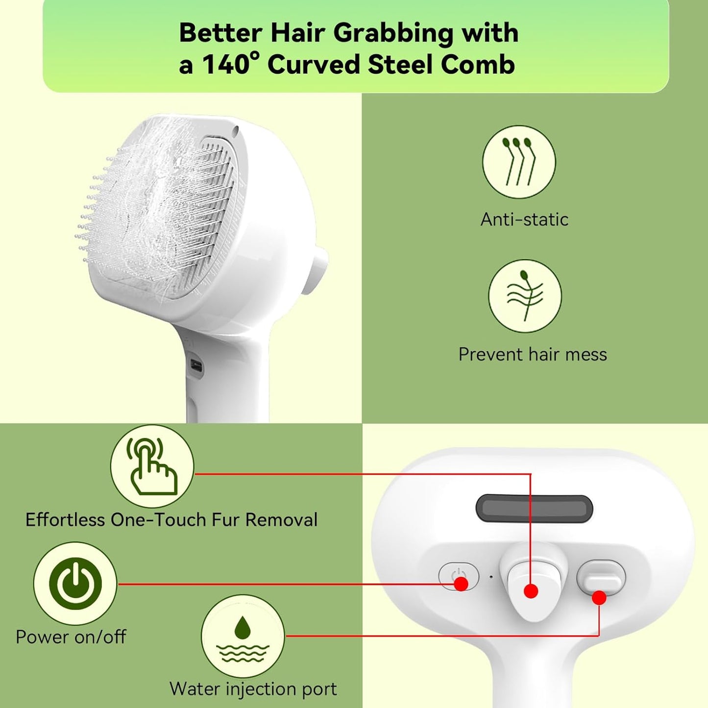 Stop Inhaling Loose Fur! Instant Steamy Grooming Locks 99% Of Flying Hair Safely