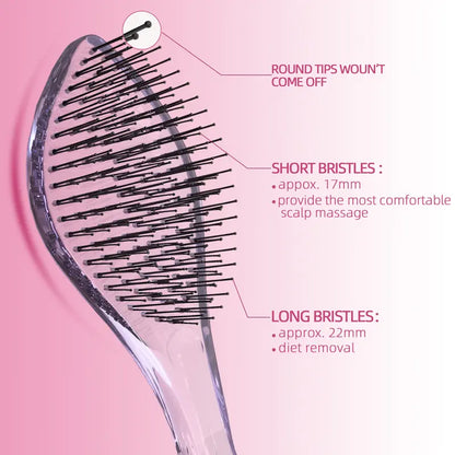 Detangling Hair Brush – Dual-Layer Flexible Bristles For Pain-Free Knot Removal