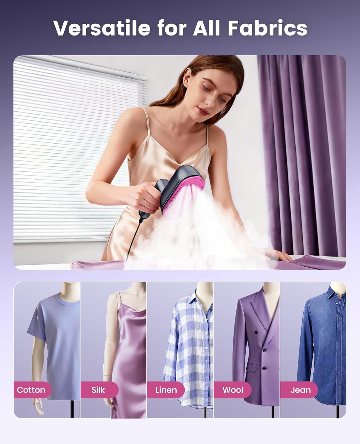 2-in-1 Steam Iron & Clothes Steamer - Fast Heat-Up Large Soleplate For Smooth Wrinkle Removal