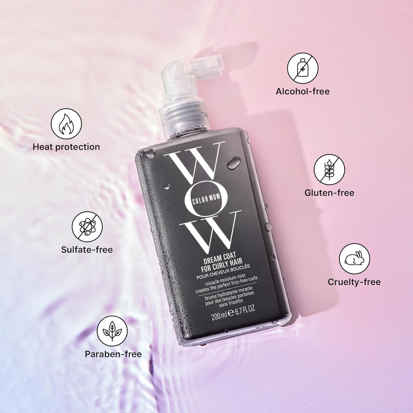 Curl Styling Treatment Spray - Anti-Frizz Humidity Shield For Defined, Smooth Curls