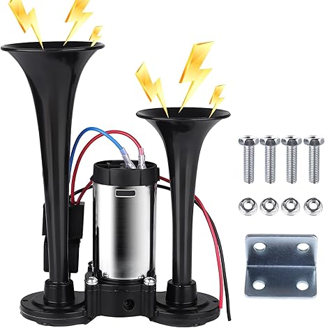 Dual Air Horn – 130dB Upgraded Twin Tubes For Instant Hazard Warning