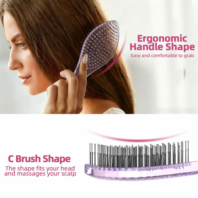 Detangling Hair Brush – Dual-Layer Flexible Bristles For Pain-Free Knot Removal