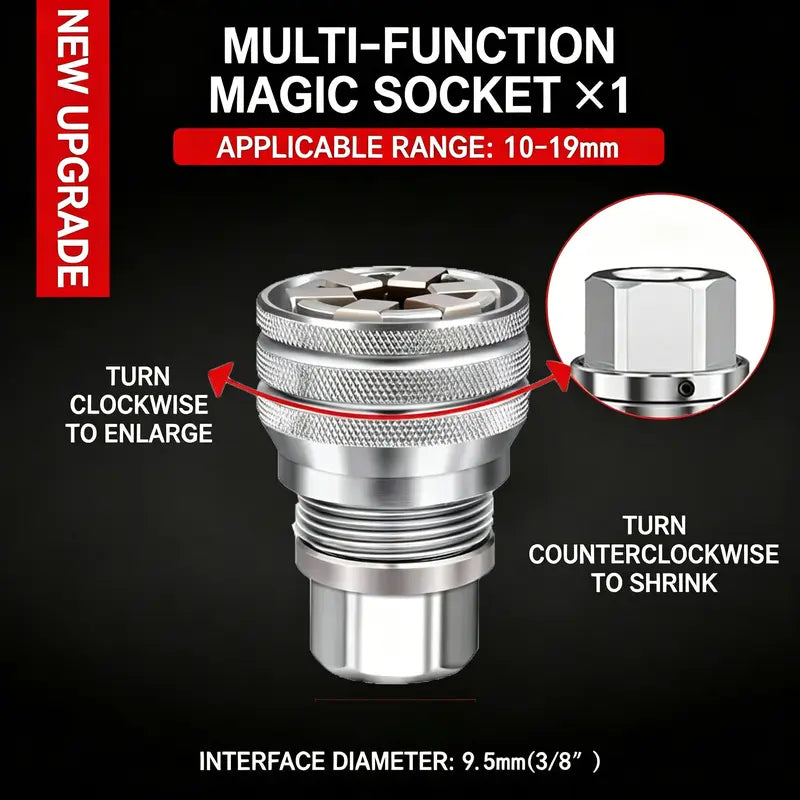 10-19mm Adjustable Multi-Function Universal Magic Socket Wrench Tool