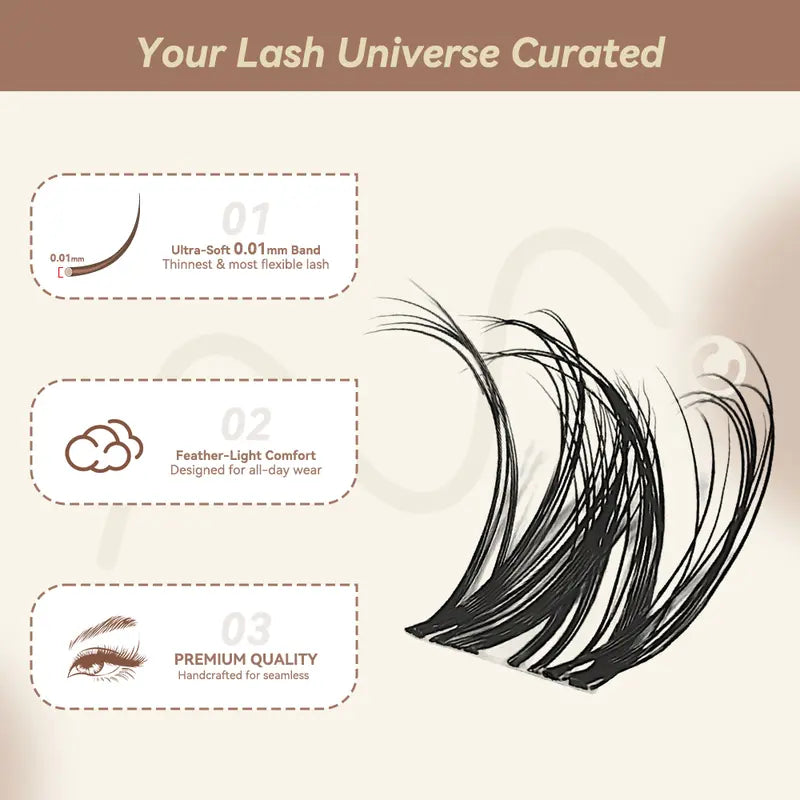 DIY Lash Clusters – Ultra-Thin Invisible Band For 3-Minute Salon-Level Glamour