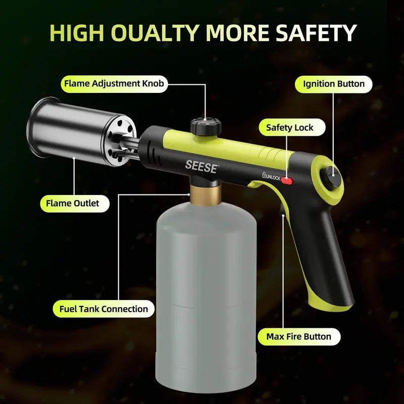 Heavy-Duty Portable Propane Torch With Max Flame Control