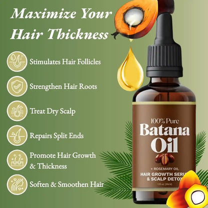 Batana Rosemary Oil for a Nourished Scalp & Smoother, Frizz-Free Hair