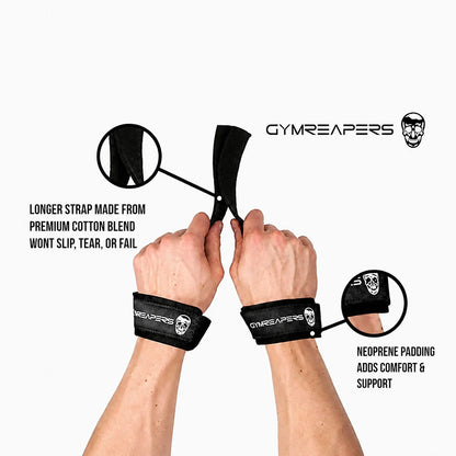 Max Strength Weightlifting Wrist Straps with Neoprene Padding for Heavy Lifting