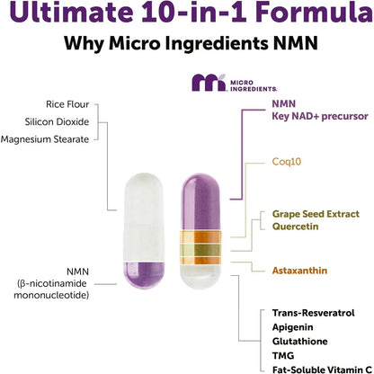 NMN Supplement – High-Strength 10-in-1 NAD+ Complex For Cellular Energy & Healthy Aging
