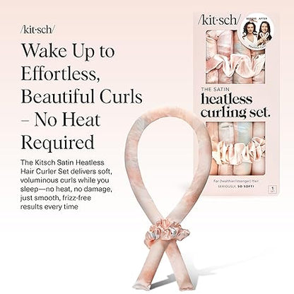 Effortless Heatless Satin Hair Curling Set for Heat-Free Salon Waves | 3 Pack per Set