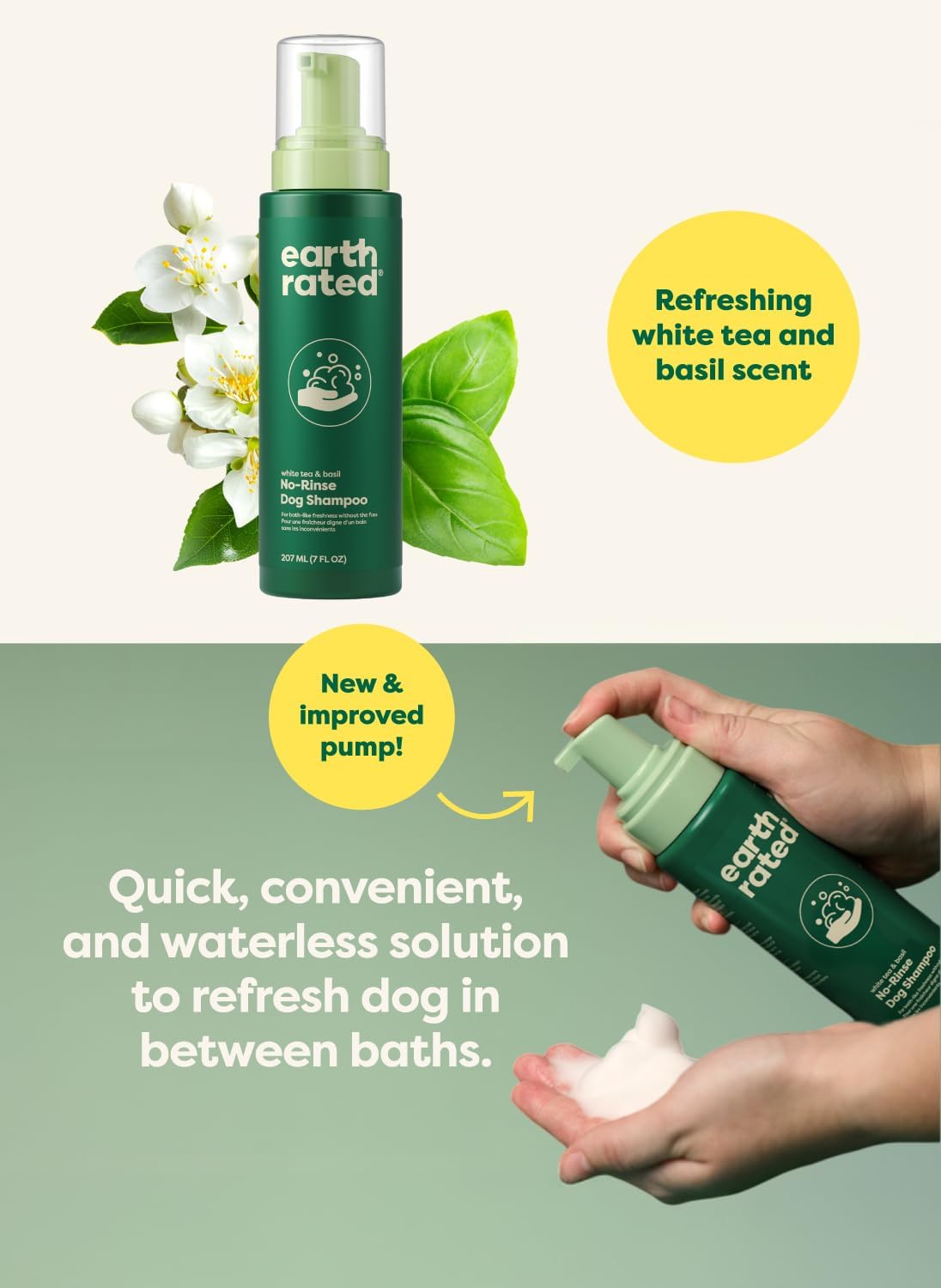 Instant Waterless Dog Shampoo Foam - Clean, Deodorize & Condition Without Water