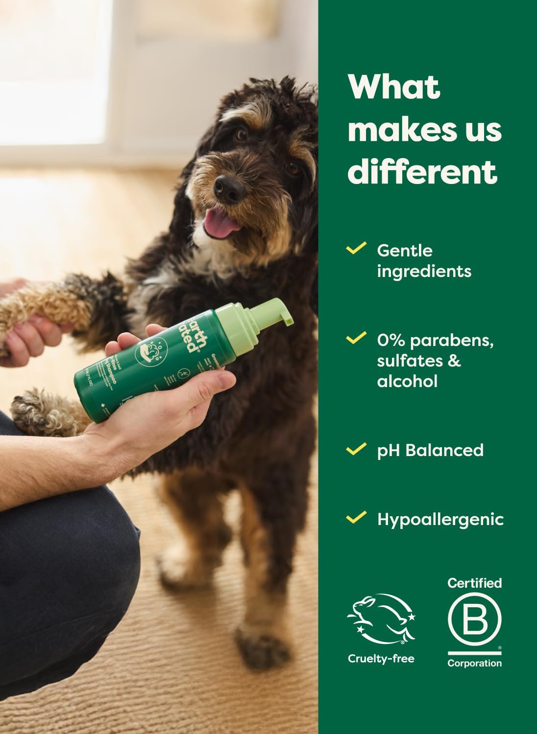 Instant Waterless Dog Shampoo Foam - Clean, Deodorize & Condition Without Water