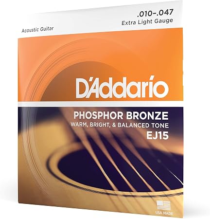 Warm Bright Tone Custom Light Acoustic Guitar Strings (.011-.052)| 2 Pack per Set