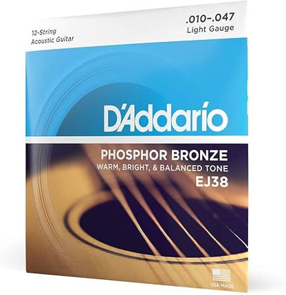 Warm Bright Tone Custom Light Acoustic Guitar Strings (.011-.052)| 2 Pack per Set